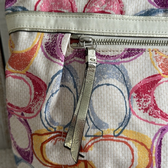 Coach Poppy Dream Multi Signature Optic Soulder Glam Tote Bag With Embro… - Picture 2 of 12